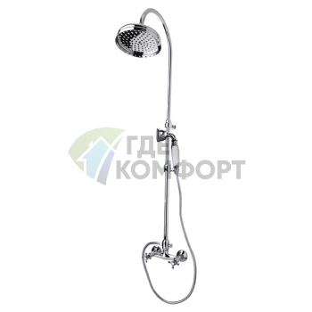 Душевой гарнитур Kerasan Retro с верхним душем и handheld-душем, хром (7398K0 cr) - фото 1