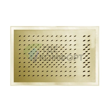 Верхний душ Fantini Acquafit 50x35 см с двойным дождевым потоком, светодиодной подсветкой и хромотерапией в золотом цвете (79 01 K021) - фото 1