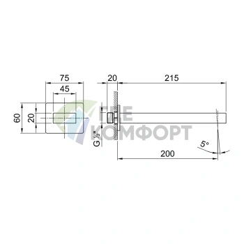 Смеситель для ванны Fantini Mint настенный в цвете хром (34 02 F045) - фото 2