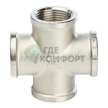 Крестовина STOUT ВВ 3/4 внутренняя резьба никелированная - фото 3