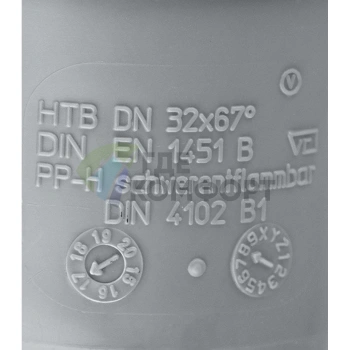 Отвод канализационный HTB 32 67° Ostendorf - фото 3