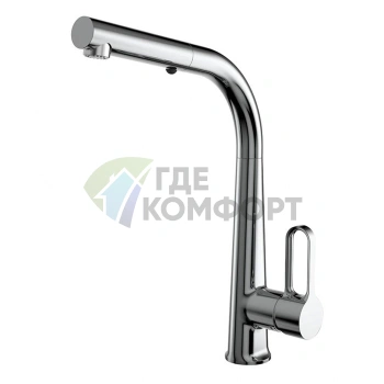 Смеситель для кухни FIMA Carlo Frattini Skinny с выдвижной лейкой и вращающимся изливом (F7026CR) - фото 1