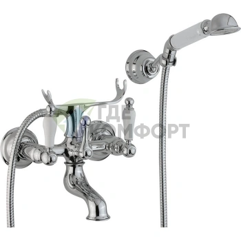 Смеситель настенный для ванны и душа CISAL Arcana Toscana с лейкой и шлангом в комплекте (TS00012021) - фото 1