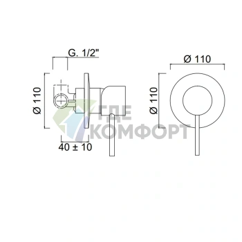 Смеситель для душа однорычажный встроенный SIMAS TOKYO хром (TOMMDI cr) - фото 2