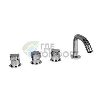 Смеситель для ванны Stella Aster на 4 отверстия в хроме (AT 02311 CR00) - фото 1