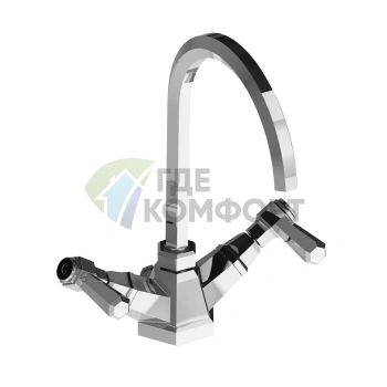 Смеситель для раковины Stella Eccelsa Leve с высоким изливом и донным клапаном, хром (EL 00005 CR00) - фото 1