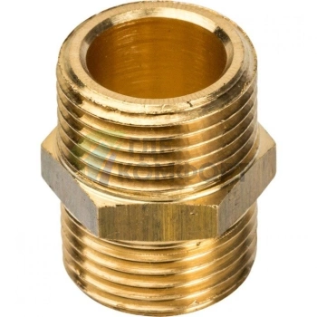 Ниппель STOUT НН 3/8 наружная резьба латунный - фото 3