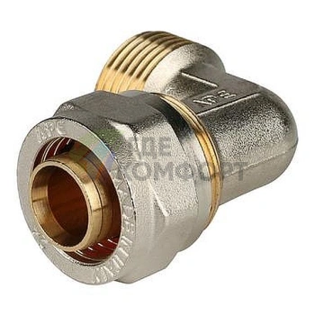 Stout Угольник-переходник с наружной резьбой 1x26 для металлопластиковых труб винтовой - фото 3