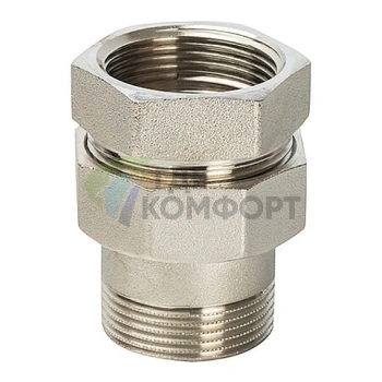 Разъемное соединение STOUT американка ВН с резиновым уплотнением 1 1/2 никелированное - фото 1