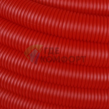 Труба гофрированная из полиэтилена 40 для труб диаметром 32, красная бухта 30 м Stout - фото 4