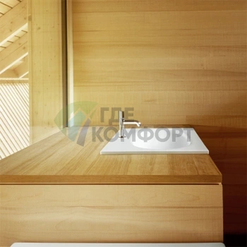 Раковина BETTE COMODO встраиваемая на столешницу 60х49 5х12 см эмал с 1 отв под смеситель и перелива с креп в компл цвет белый (A200 HLW1) - фото 3