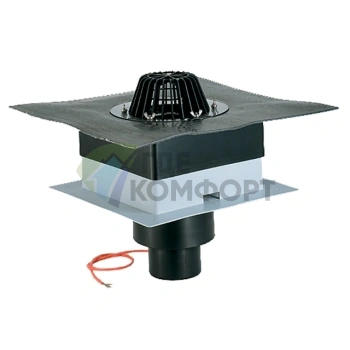 Кровельная воронка HL63.1H с листвоуловителем-электрообогревом и теплоизоляцией - фото 1