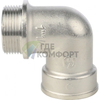 Угольник STOUT с упором внутренняя/наружная резьба 1 1/4 никелированный - фото 3