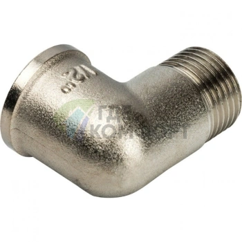 Угольник STOUT наружная/внутренняя резьба латунный НВ 1/2 никелированный - фото 2