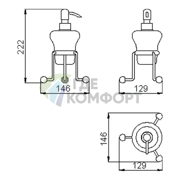 CISAL Arcana: Керамический настольный дозатор в элегантном бело-золотом исполнении (AR09063024) - фото 2