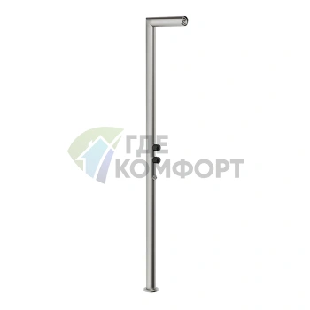 GESSI OUTDOOR Напольная душевая стойка для улицы на 2 выхода Steel Brushed (63203#239) - фото 1