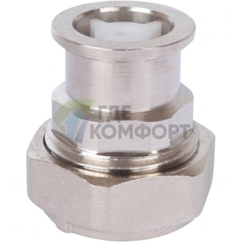 Разъемное соединение с плоским уплотнением и обратным клапаном 3/4, никелированное Stout - фото 3