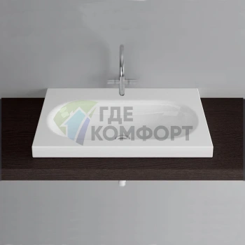 Раковина BETTE COMODO встраиваемая на столешницу 100х49 5х12 см эмалированная с 1 отв под смесительитель и перелива с крепежами в компл цвет белый - фото 1