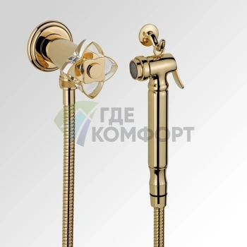 Гигиенический душ THG Petale de Cristal Clair с позолотой и кристальным стеклом (U6E-F01-5840/8) - фото 1