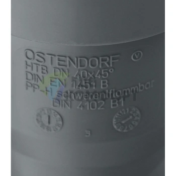 Отвод канализационный HTB 40 45° Ostendorf - фото 3