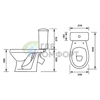 Унитаз-компакт «Суперкомпакт» с декором цветы от Оскольской керамики - фото 3