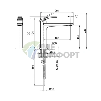 Смеситель для раковины Fantini AL/23 хром (26 02 B003WF) - фото 2