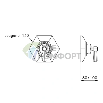 Золотой термостатический смеситель для душа Stella Eccelsa IS3293 P.V (EC 06010 AU00) - фото 2