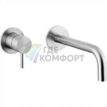 Смеситель для раковины CISAL Xion настенный на 2 отверстия, нержавеющая сталь (XI002511D1) - фото 1