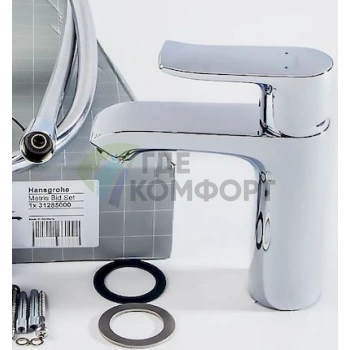 Смеситель для раковины Hansgrohe Metris с гигиеническим душем - фото 4