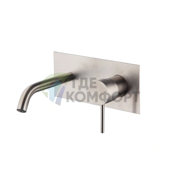 Настенный смеситель для раковины FIMA Carlo Frattini Spillo Steel, излив 150 мм, донный клапан click-clack, цвет INOX (F3081X5INOX) - фото 1