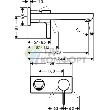 Стильный смеситель Hansgrohe Metris для раковины - фото 2