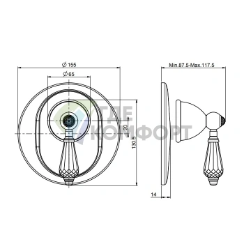 Смеситель для душа Carlo Frattini Herend Chic с элементами Swarovski (F5409/1CCR) - фото 2