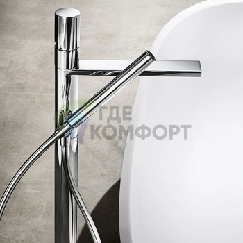 Напольный смеситель для ванны Fantini Milano с ручным душем (хром) (31 02 3080B) - фото 1