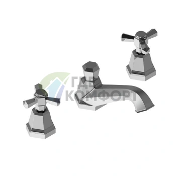 Смеситель для раковины Stella Eccelsa 3224PTC на 3 отверстия с донным клапаном, хром (EC 00014 CR00) - фото 1