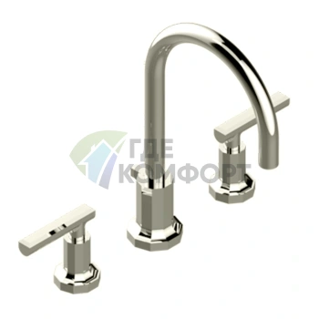 Смеситель для раковины THG Les Ondes 3-ходовой матовый никель (G8B-С01-151) - фото 1