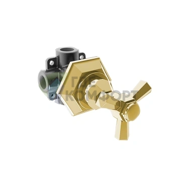 Stella Eccelsa: Встраиваемый переключатель для душа на 2 выхода, золото (модель 0/153) (EC 01202 AU00) - фото 1