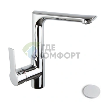 Смеситель для раковины FIMA Carlo Frattini с вращающимся изливом и донным клапаном, белый матовый (F3151FBS) - фото 1