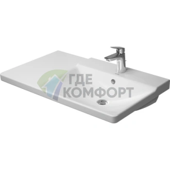 Раковина Duravit P3 Comforts для мебели ассиметричный с перел с 3 отв под смеситель вкл заглушку для перелива хром - фото 1