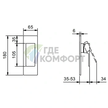 Смеситель для души Fantini Mint встраиваемый хром (34 02 F863B) - фото 2