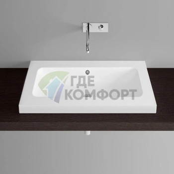 Раковина BETTEOne встраиваемая на столешницу 90x53x6-13 см без отв под смеситель с переливом цвет белый - фото 1