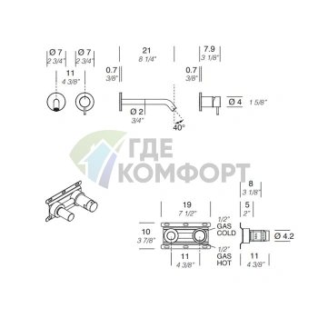 Внутренний картридж MILLDUE 2552 для смесителей (2553) - фото 2