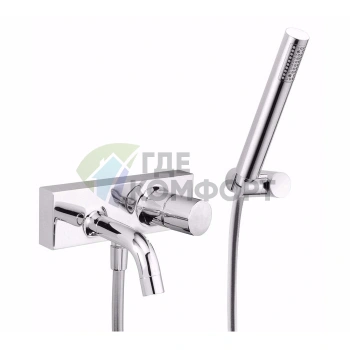 Смеситель для ванны FIMA Carlo Frattini Fluid настенный с душевым комплектом, хром (F3854CR) - фото 1