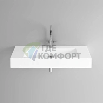 Раковина BETTEAqua подвесная 120х49 5х125 cм с 1 отв под смесительитель без перелива с крепежом цвет белый - фото 1