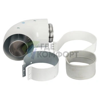 Адаптер для котла Stout DN60/100 90 гр. угловой коаксиальный SCA-6010-230190 - фото 1