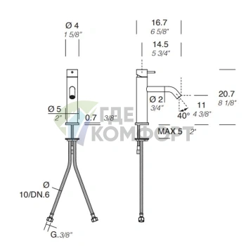 Однорычажный смеситель для раковины MILLDUE FLOW с компактным изливом 14,5 см в полированной нержавеющей стали (2557AL) - фото 2