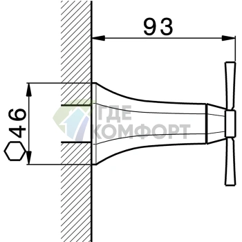Переключатель CISAL Cherie на 2 выхода, розовое золото/черный (CX0020007E) - фото 2