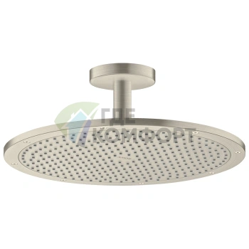 Верхний душ AX с держателем, 350 мм, шлифованный никель (26035820) - фото 1