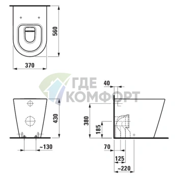 Унитаз приставной Laufen Kartell 8.2333.1.000.000.1 - фото 4