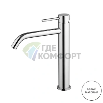 Смеситель для раковины FIMA Carlo Frattini Spillo Up | Донный клапан click-clack, матовый белый (F3031LXSBS) - фото 1