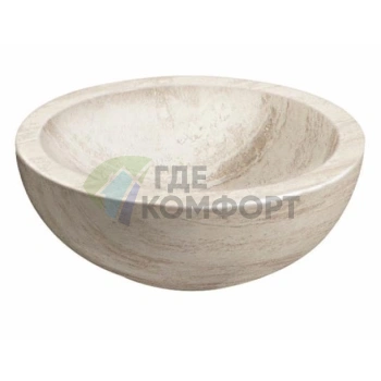 Раковина Globo Le Pietre накладная 48х48х16см цвет травертин - фото 1